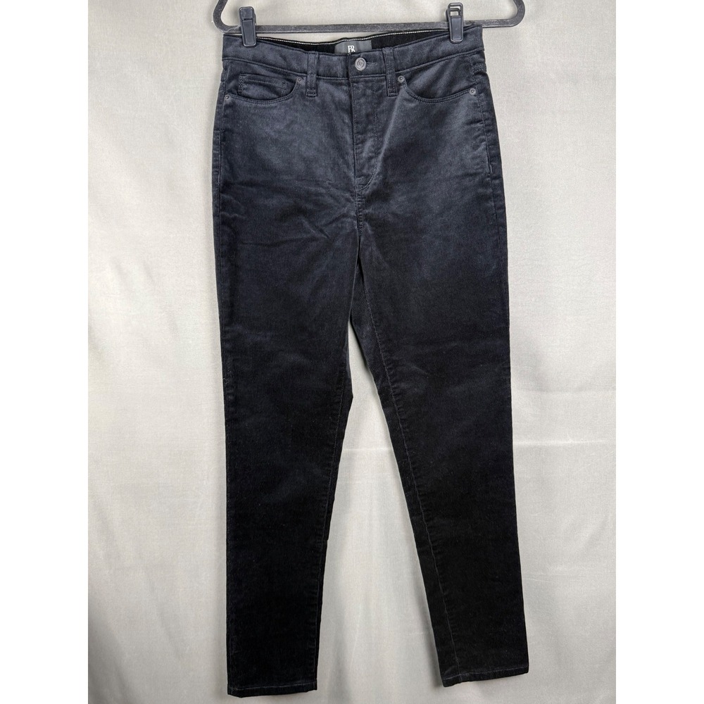 Banana Republic Corduroy Pants Womens 28 Black High Rise Skinny Tapered Leg
